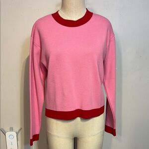 Pink and Red Women's Crew Neck Sweater by MNG